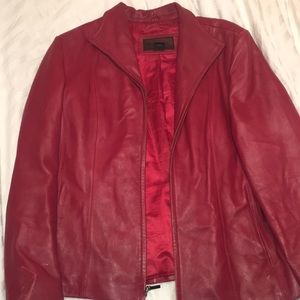 Red leather jacket